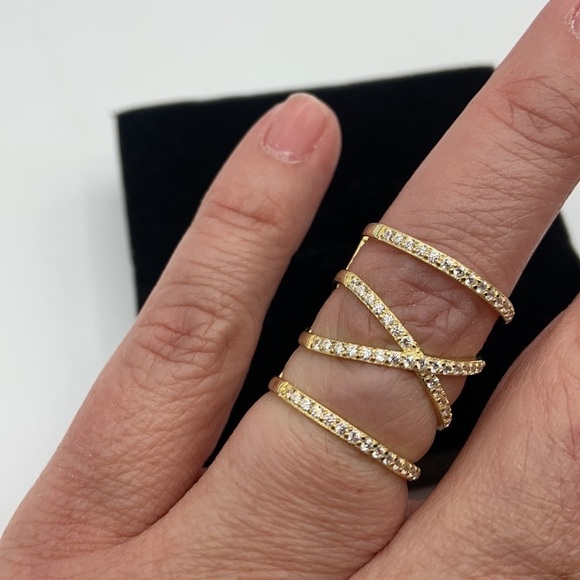 Jenna Hunter Gold Plated & Cubic Zirconia Stones Ring Size 6 New with ta… - Picture 4 of 4
